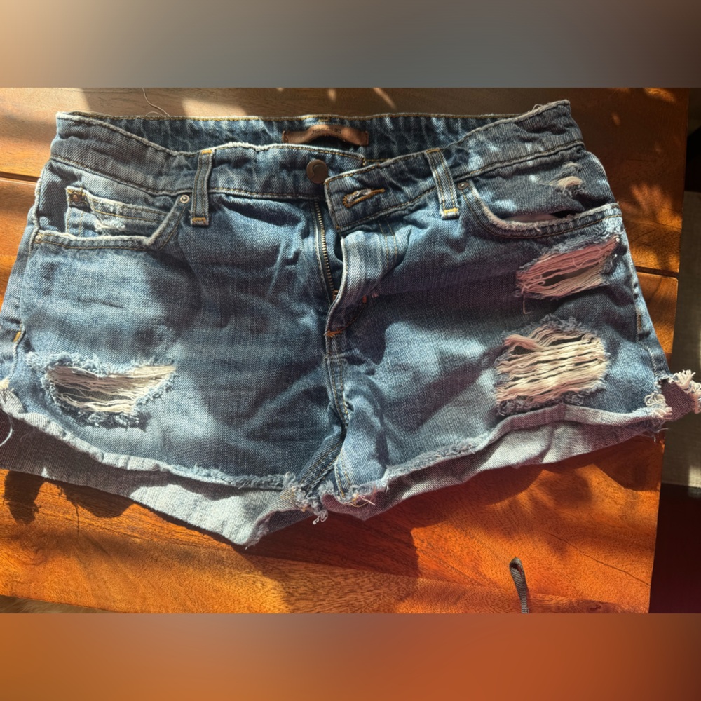Distressed Denim Shorts